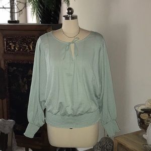 Anthropologie - Rebecca Smocked Top - Mint - L